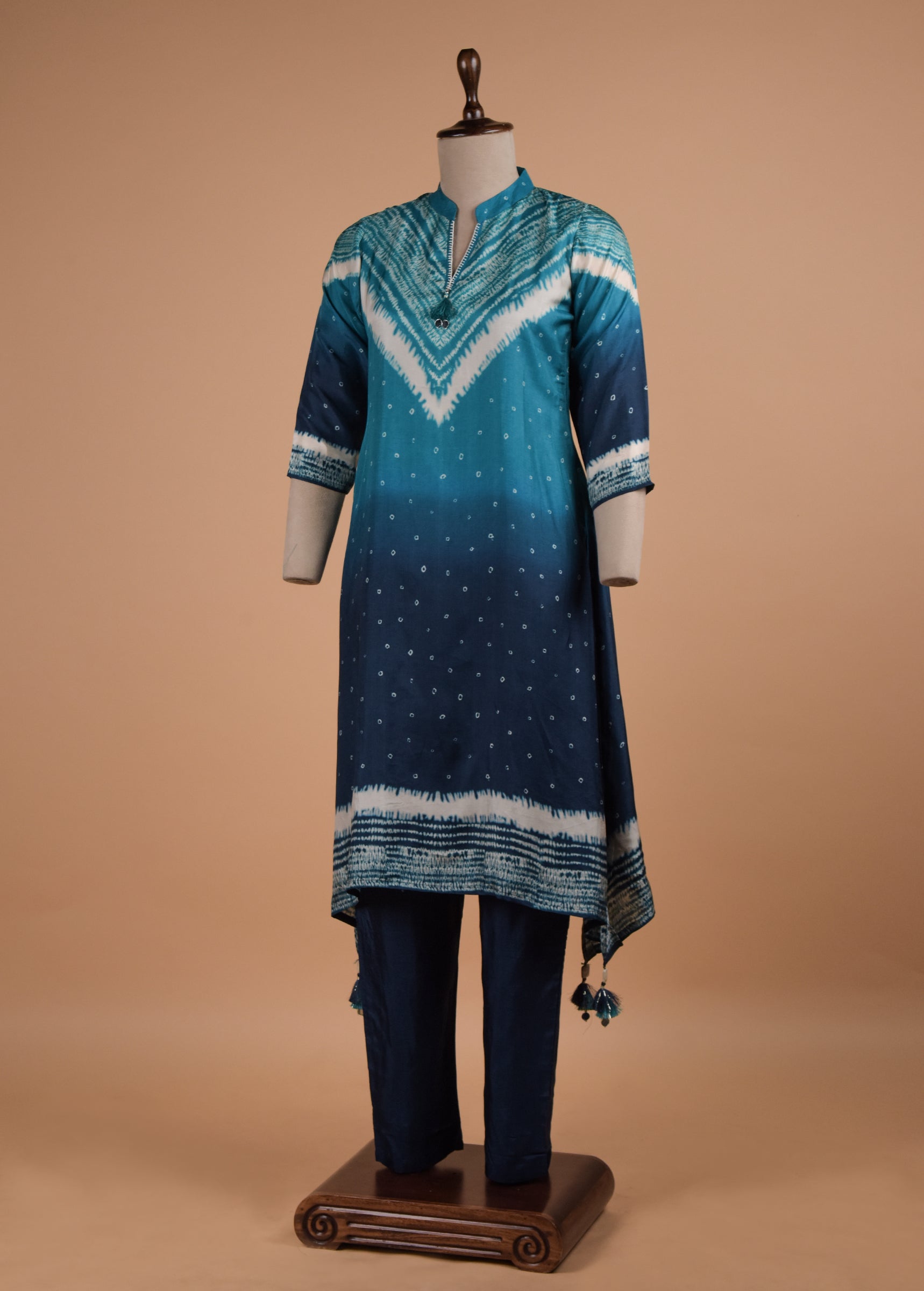 Blue Crepe Coord Set