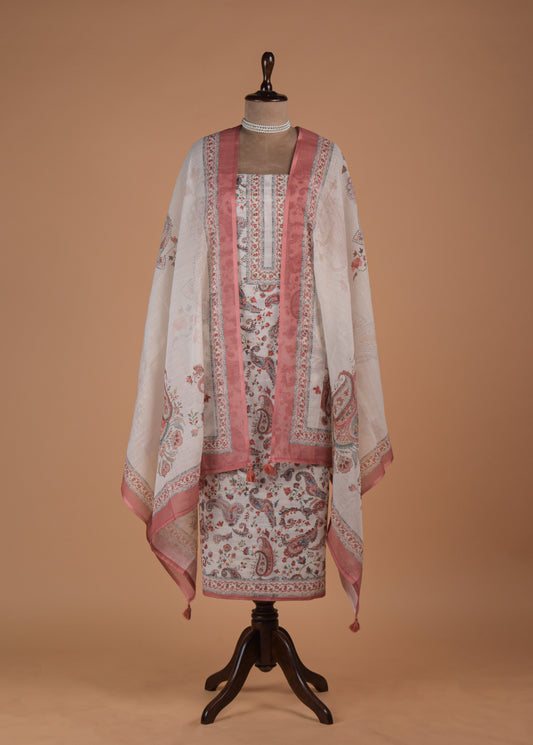 White Cotton Dress Material | Greenways