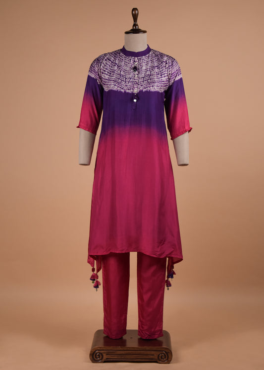 Multicoloured Crepe Coord Set