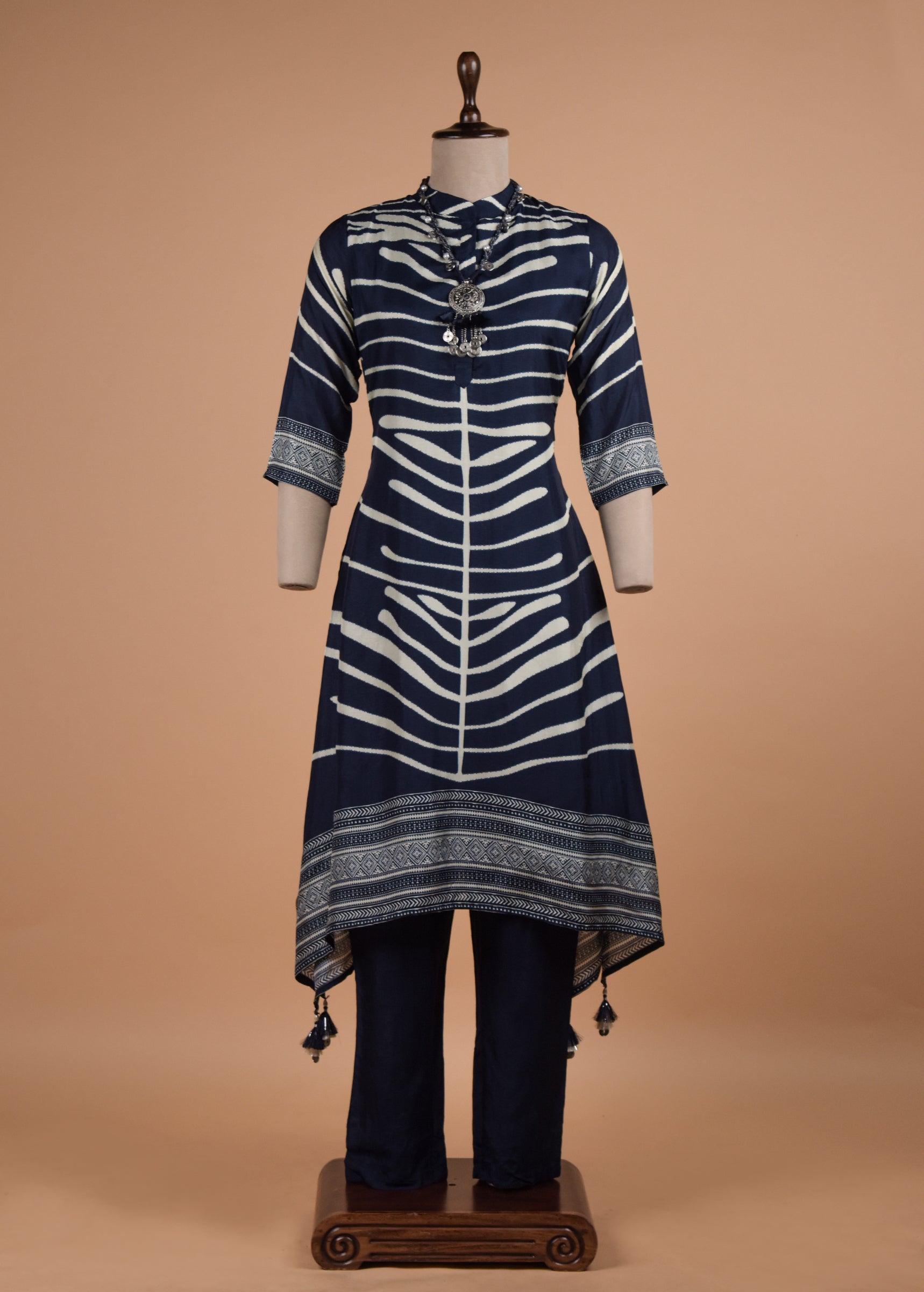 Blue Crepe Coord Set