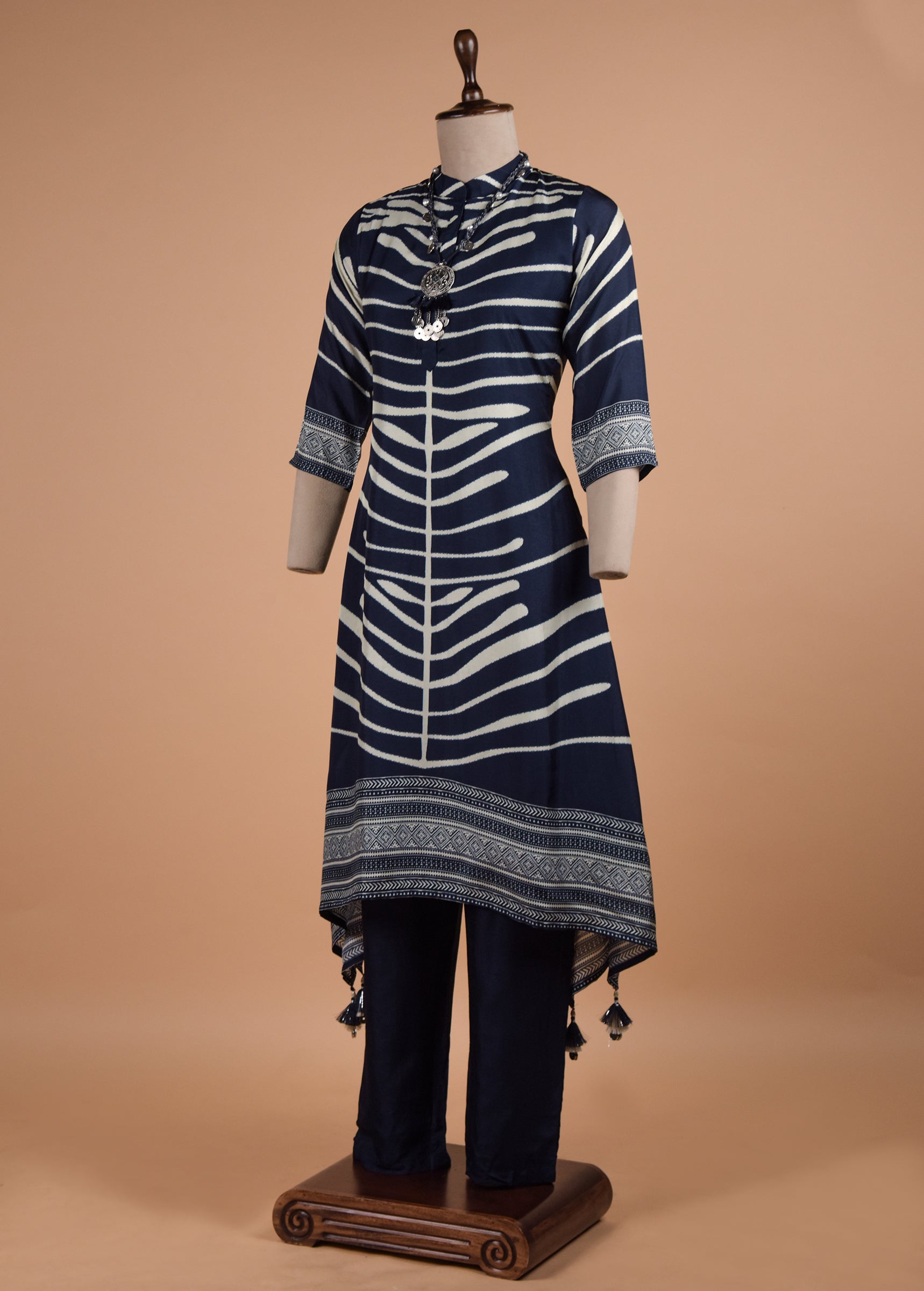 Blue Crepe Coord Set