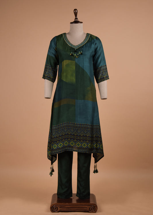 Green Crepe Coord Set