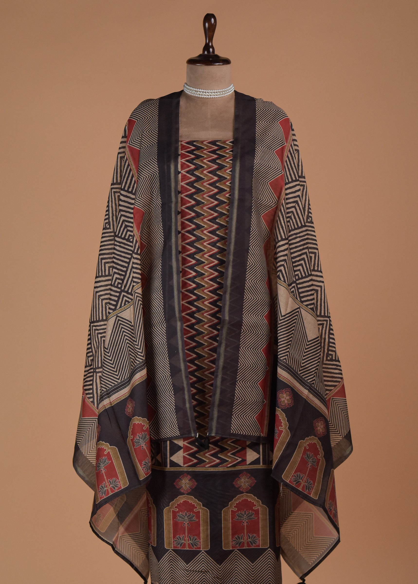 Multicolour Cotton Dress Material | Greenways