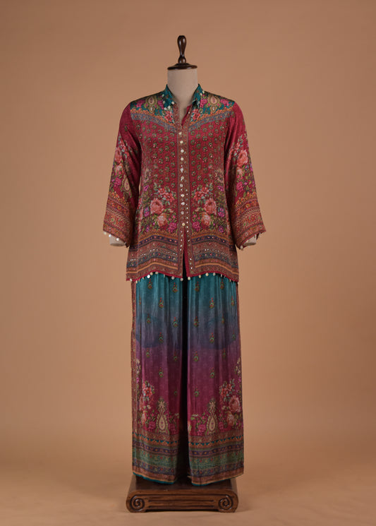 Multicoloured Crepe Coord Set