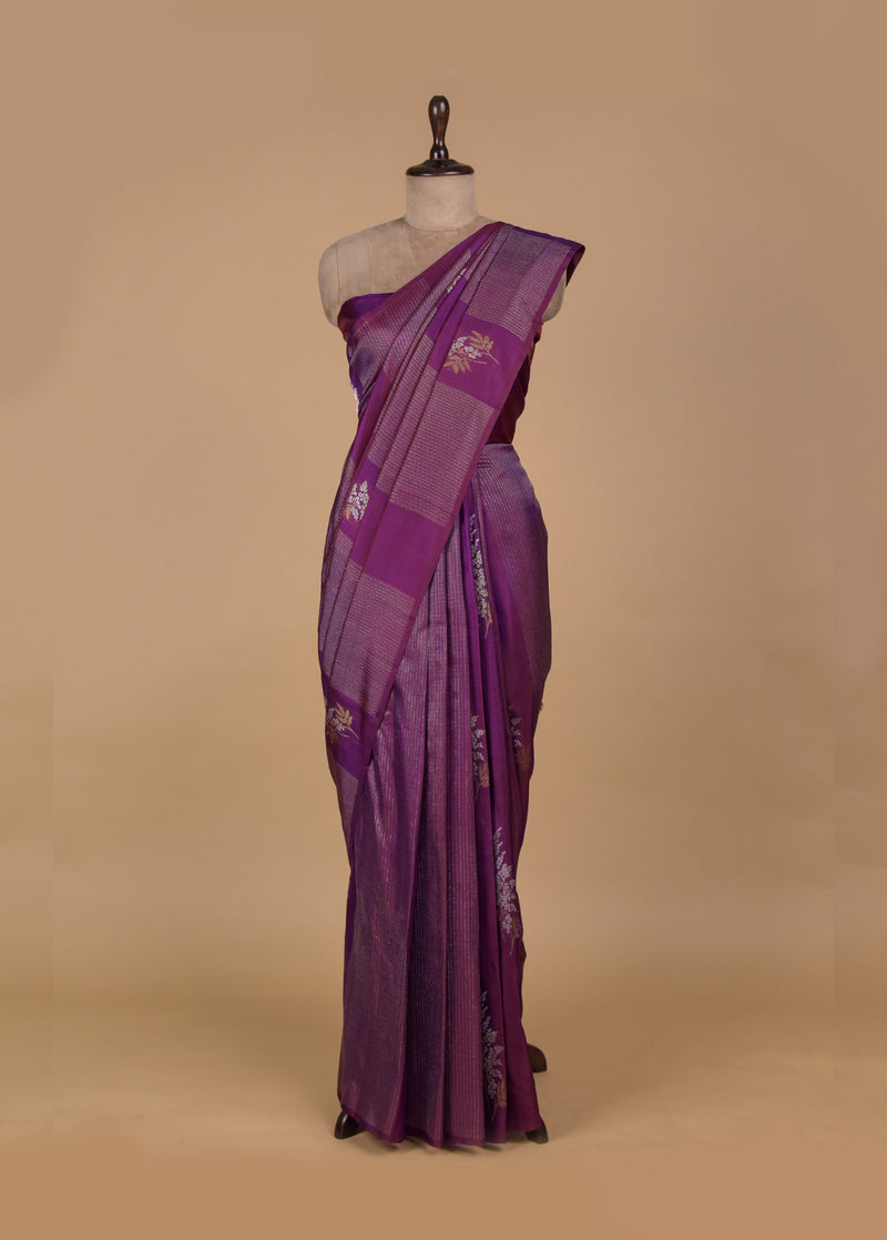 Purple Silk Kanjeevaram Saree