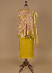 Yellow Chanderi Dress Material