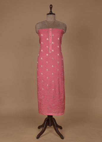 Pink Chanderi Dress Material