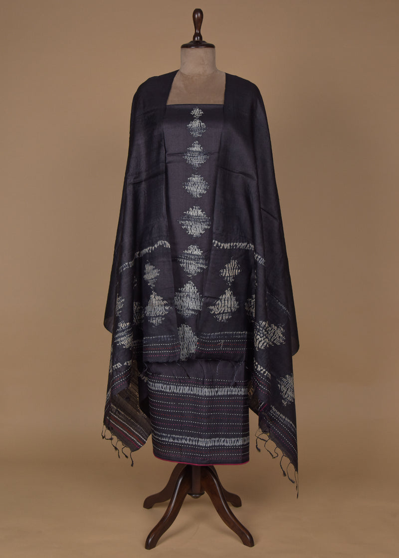 Black Tussar Dress Material