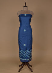 Blue Tussar Dress Material