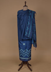 Blue Tussar Dress Material