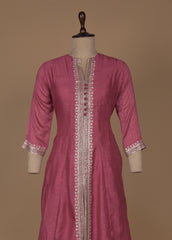 Pink Cotton Silk Straight Set