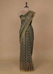 Green Crepe Banarasi Saree