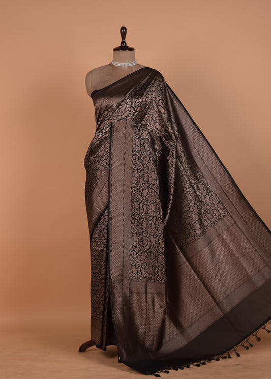 Black Art Silk Banarasi Saree