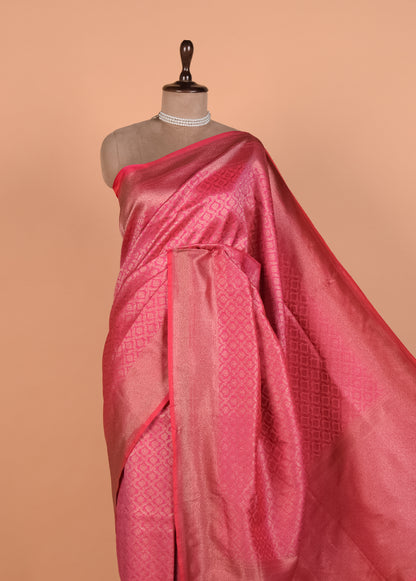 Pink Art Silk Banarasi Saree