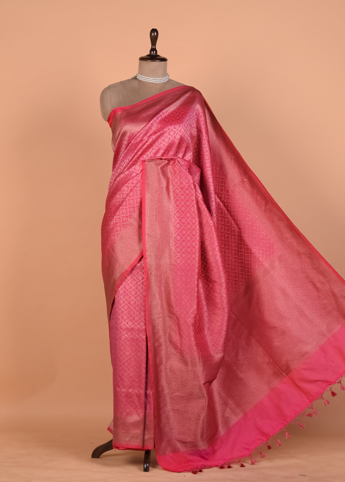 Pink Art Silk Banarasi Saree