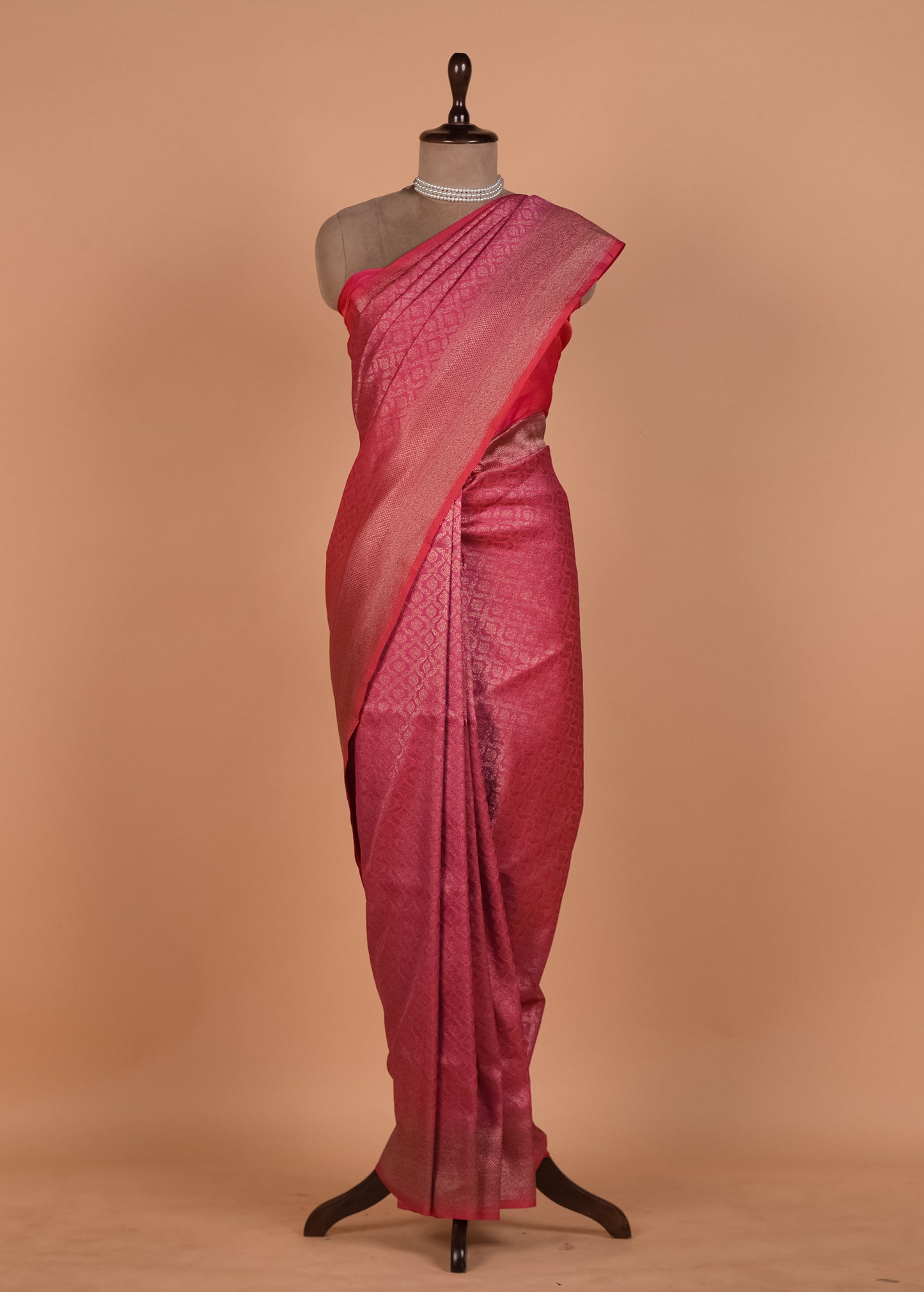 Pink Art Silk Banarasi Saree