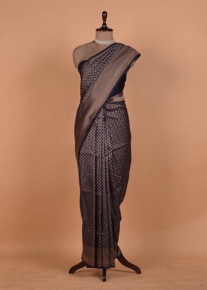 Blue Art Silk Banarasi Saree