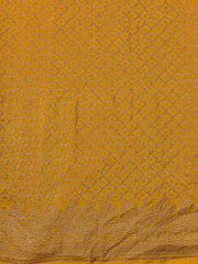 Yellow Crepe Banarasi Saree