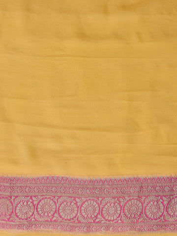 Yellow Georgette Banarasi Saree
