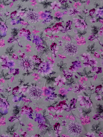 Purple CHiffon Printed Saree