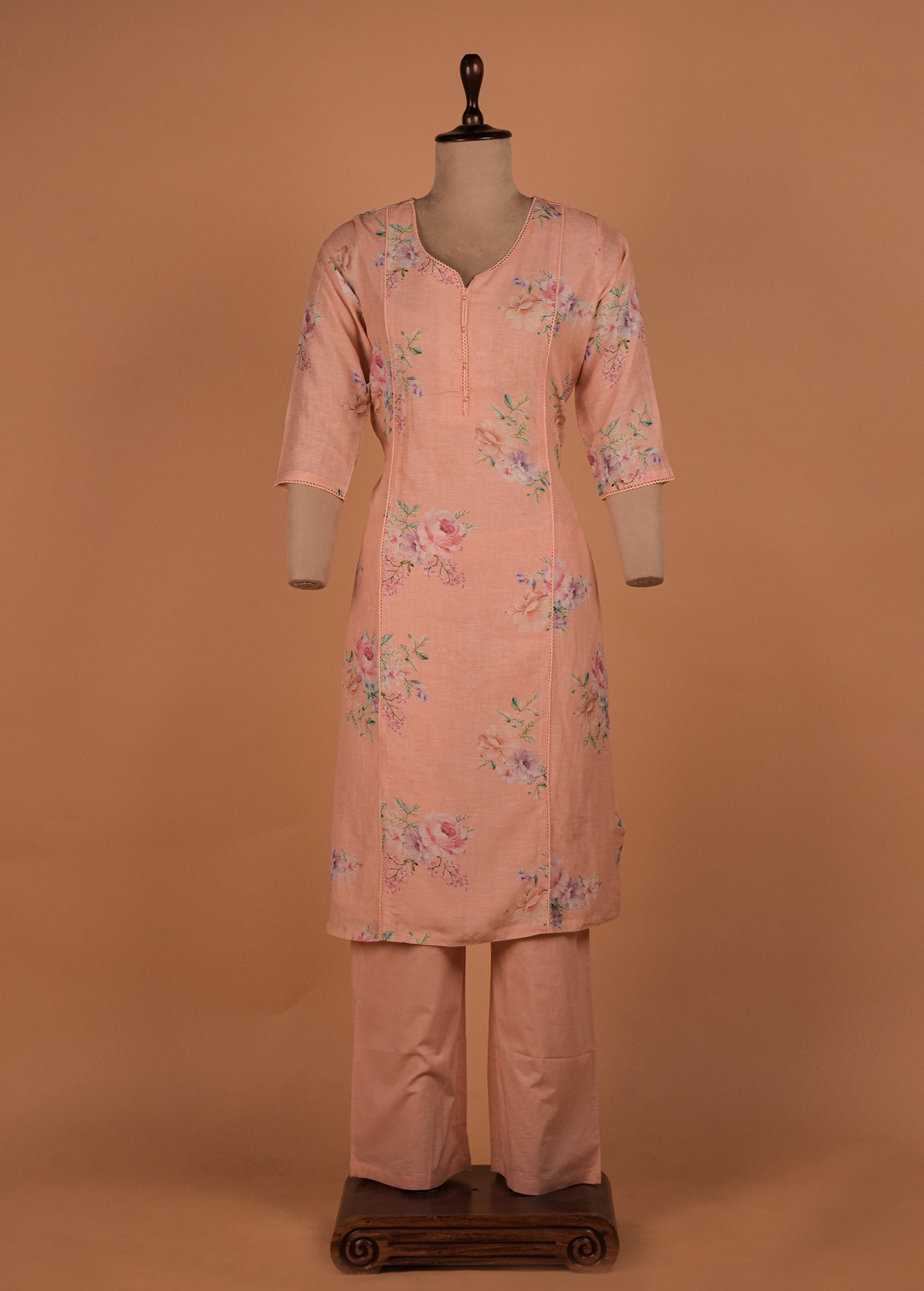Peach Cotton Straight Set