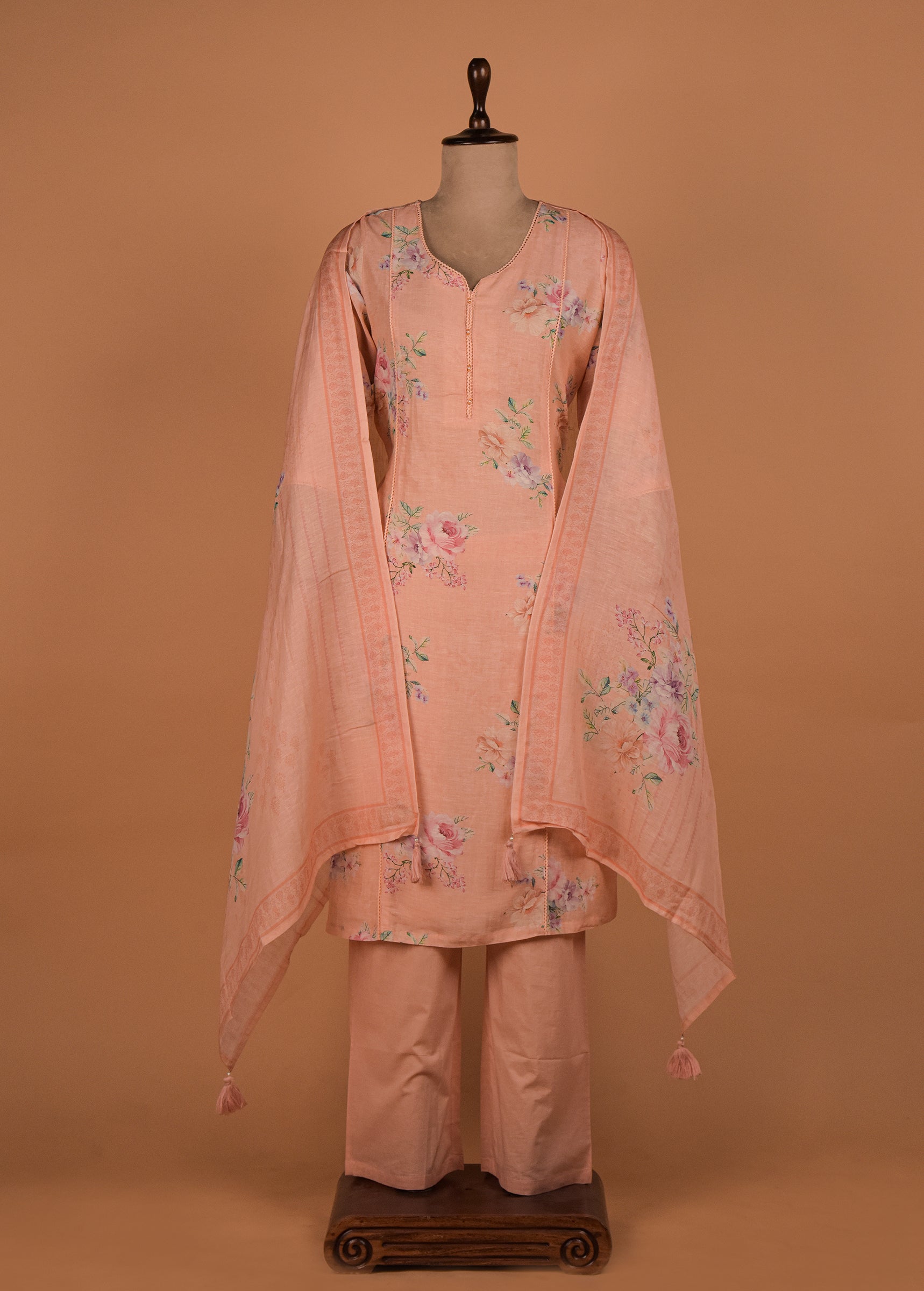 Peach Cotton Straight Set