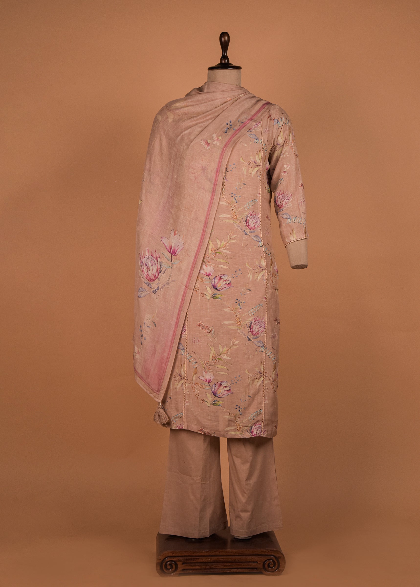 Peach Cotton Straight Set