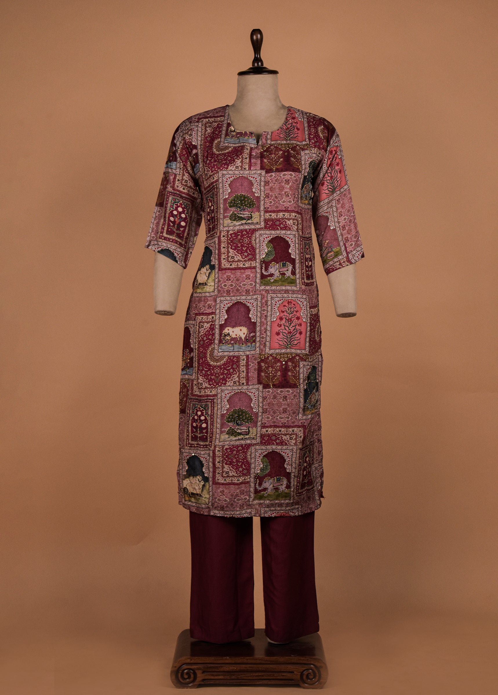 Multicoloured Cotton Straight Set