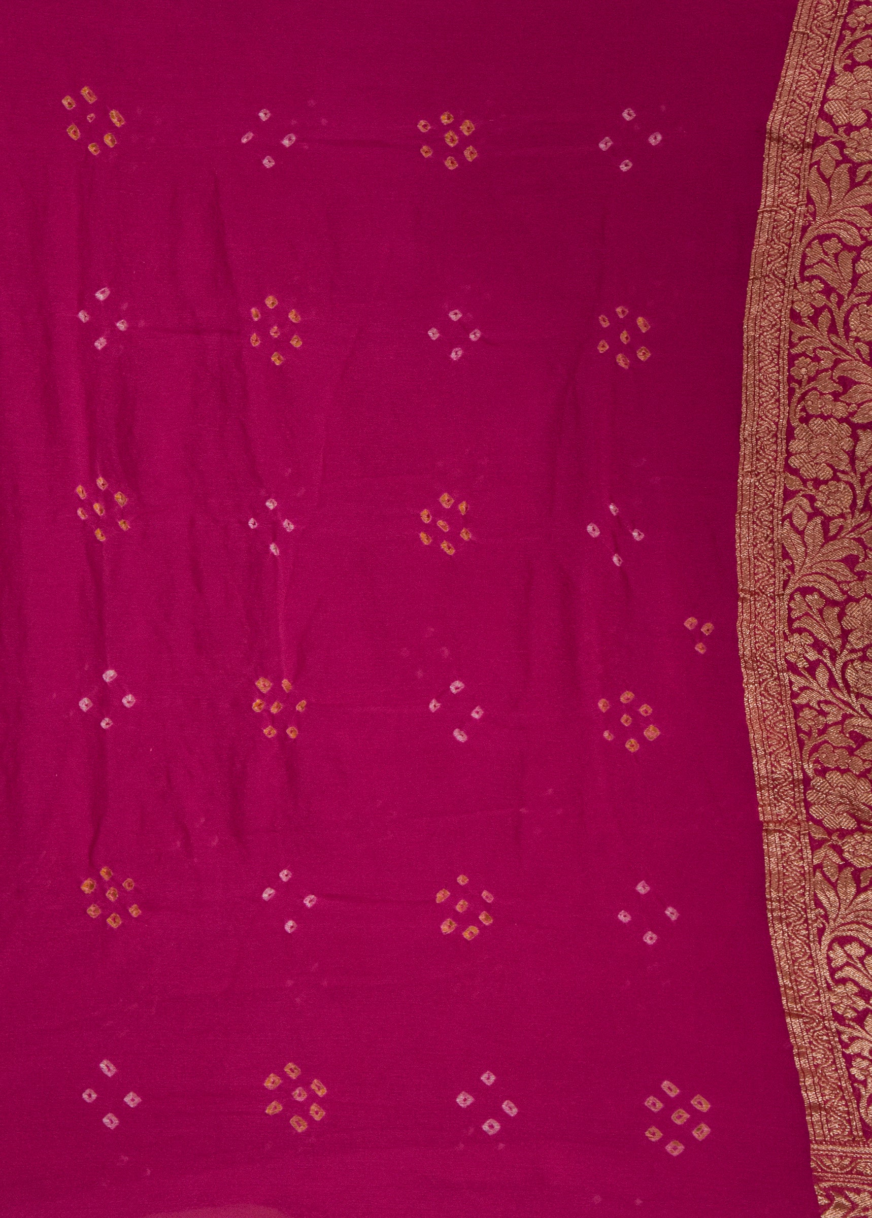 Pink Georgette Bandhani Saree