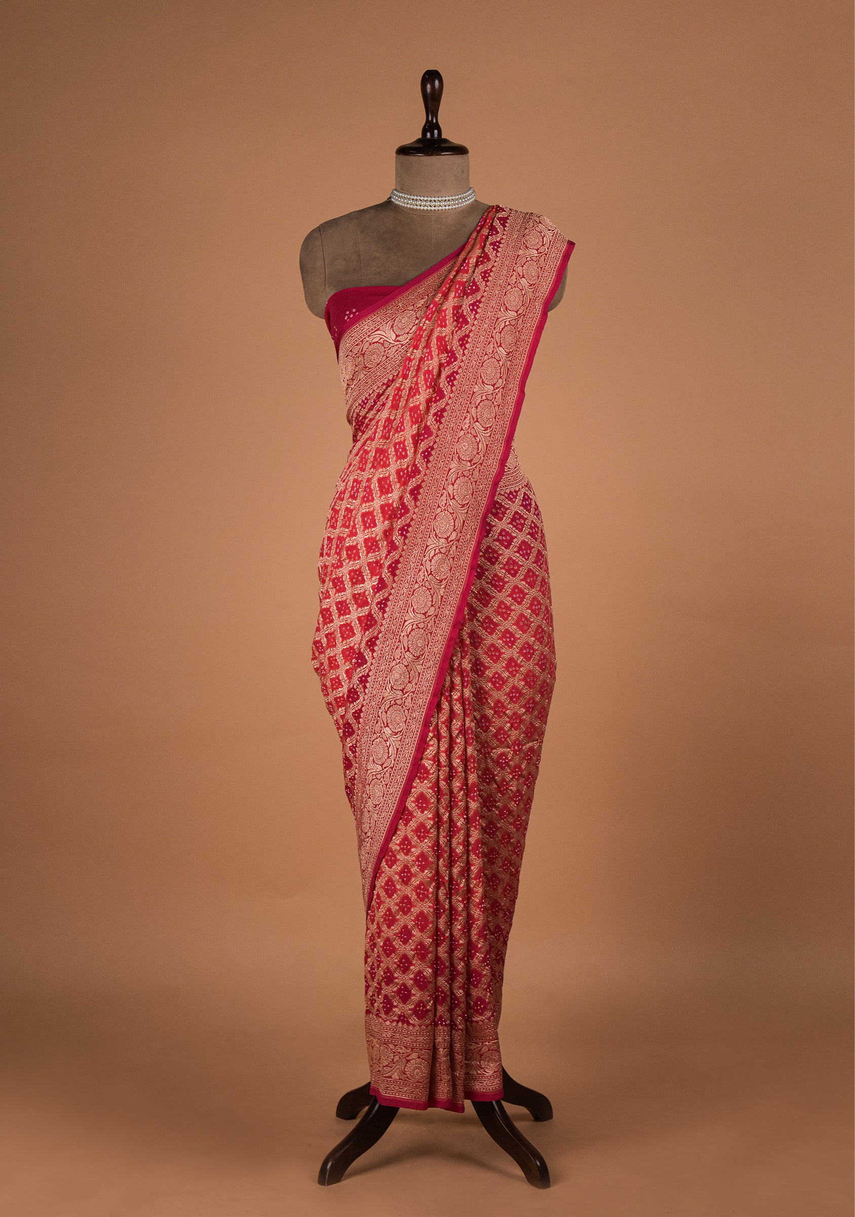 Multicoloured Georgette Bandhani Saree