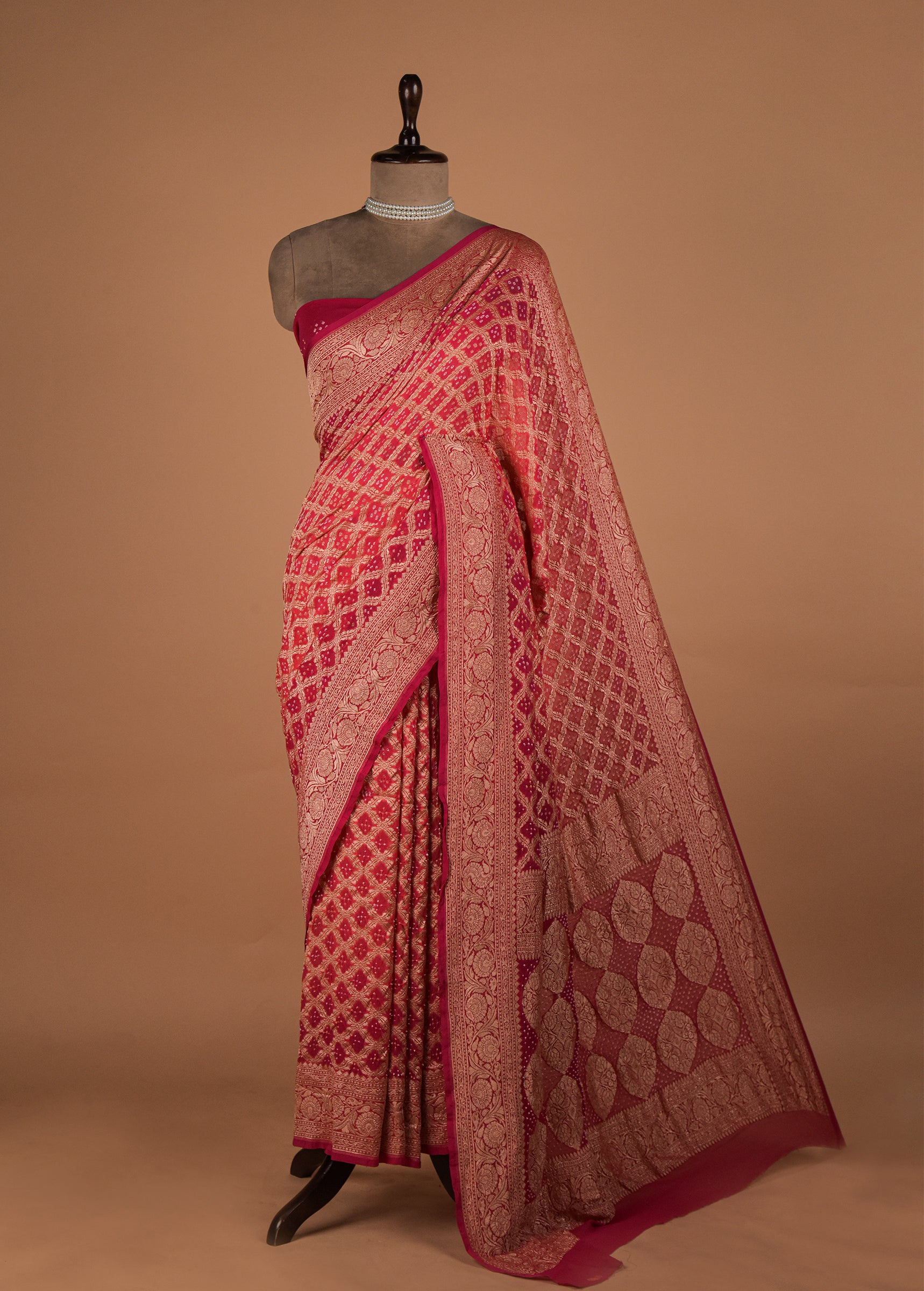 Multicoloured Georgette Bandhani Saree