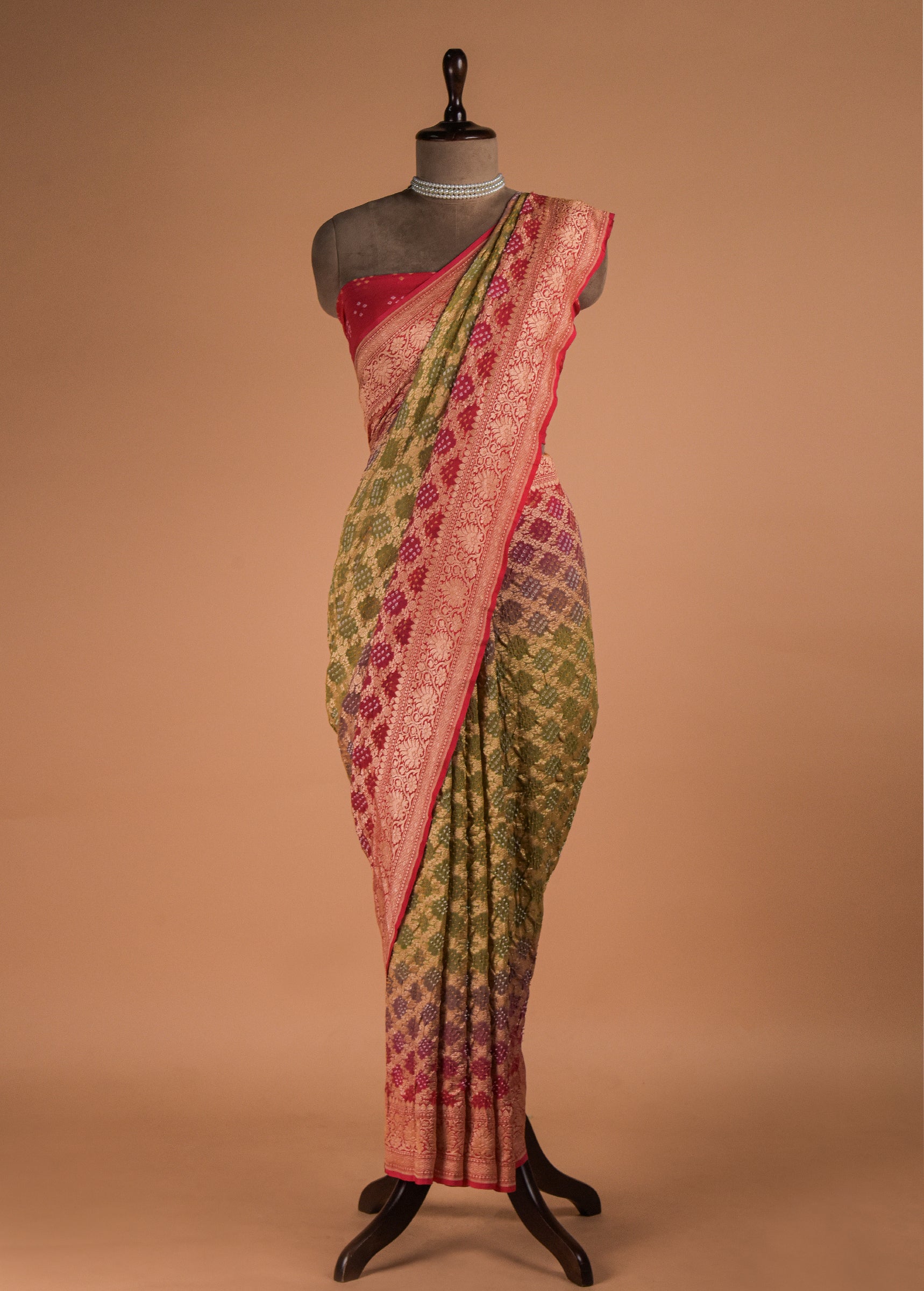 Multicoloured Georgette Bandhani Saree