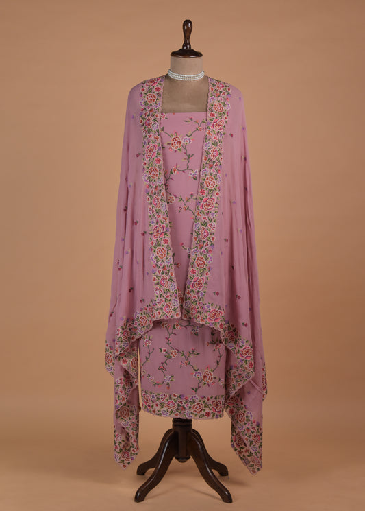 Pink Georgette Dress Material | Greenways Delhi