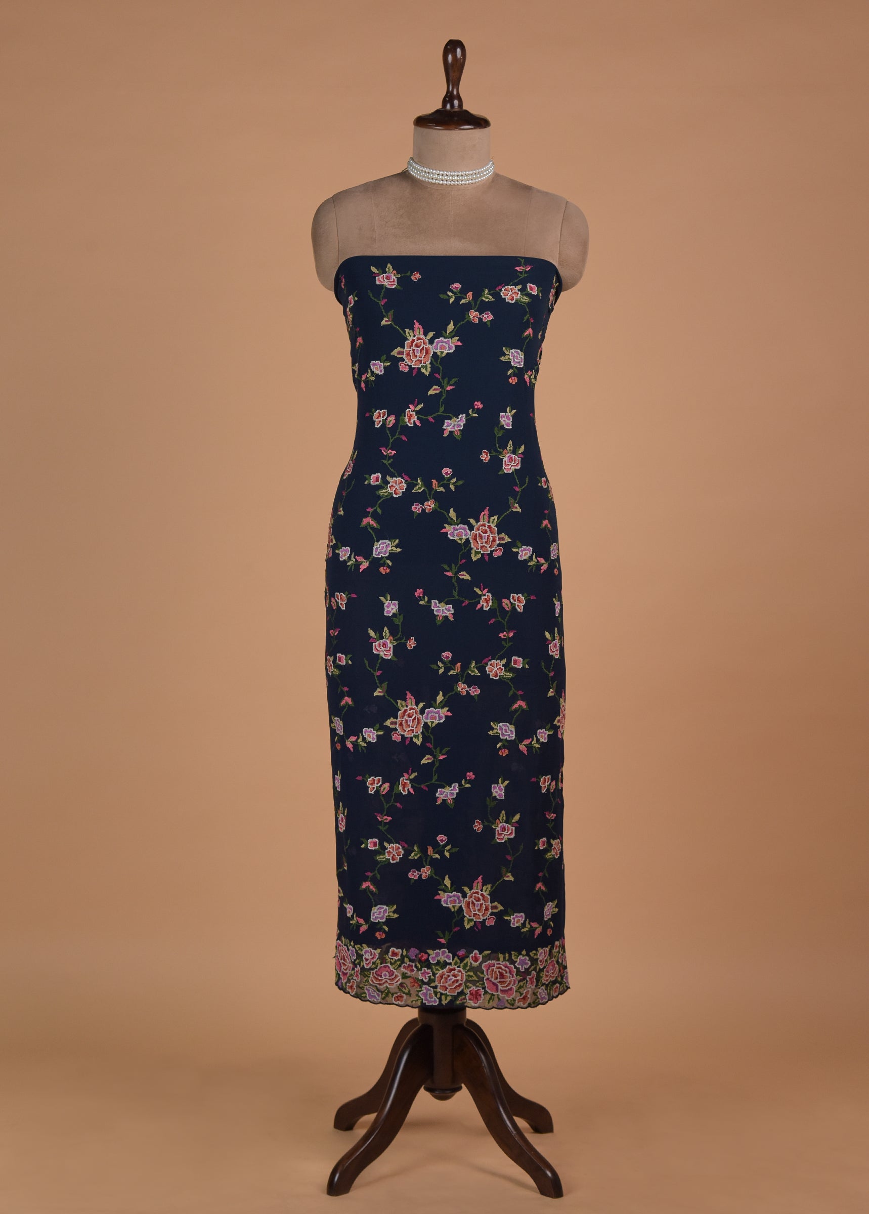 Blue Georgette Dress Material - Image 2 | Greenways Delhi