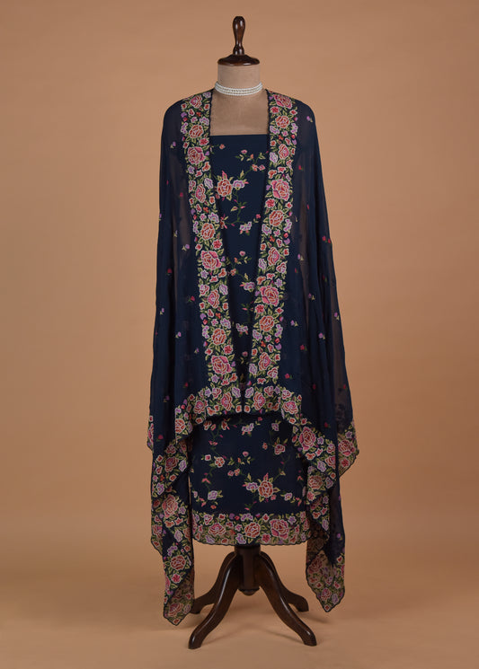 Blue Georgette Dress Material | Greenways Delhi