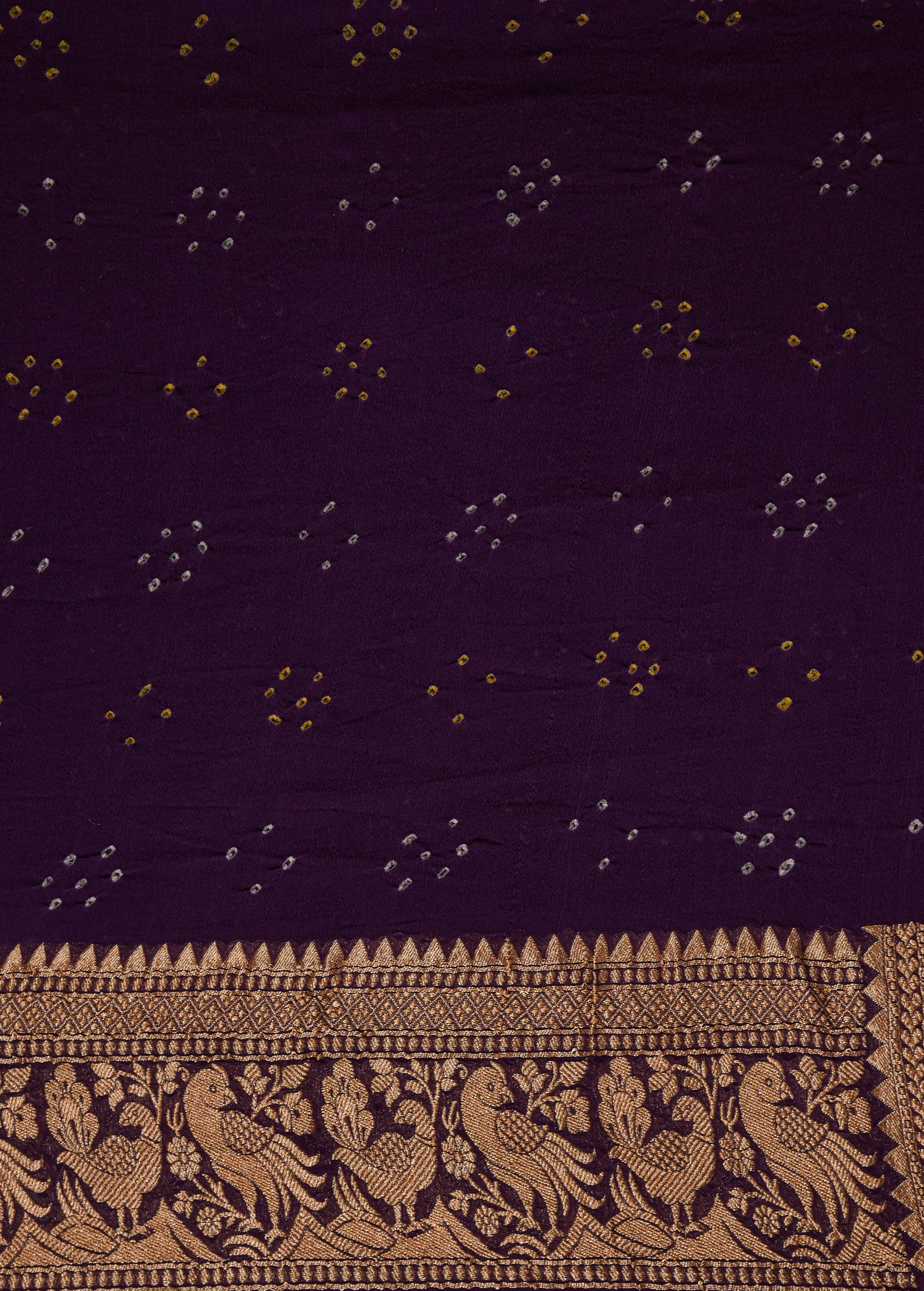 Purple Georgette Bandhani Saree
