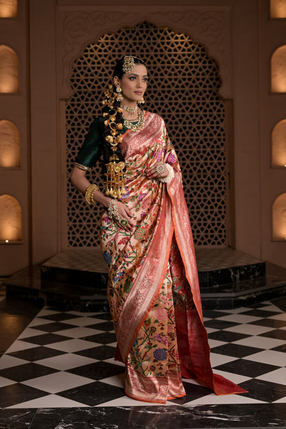 Multicoloured Silk Banarasi Saree