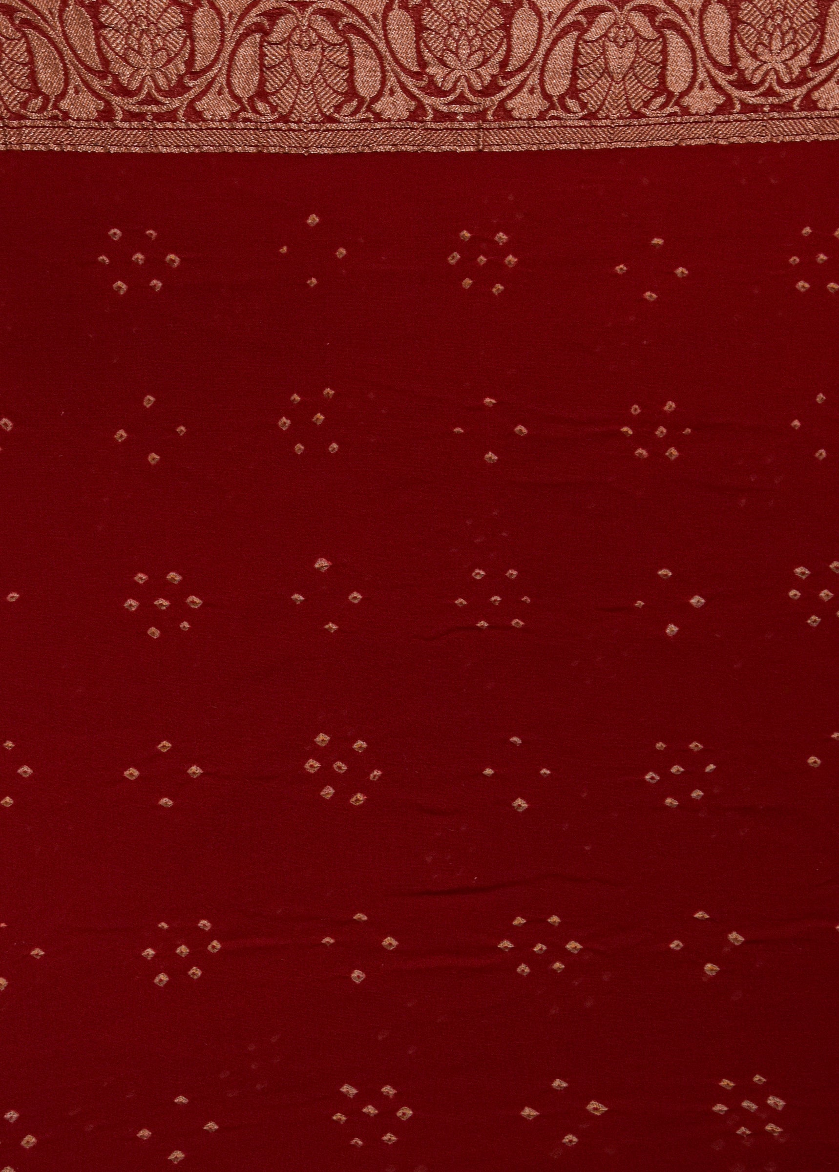 Red Georgette Bandhani Saree