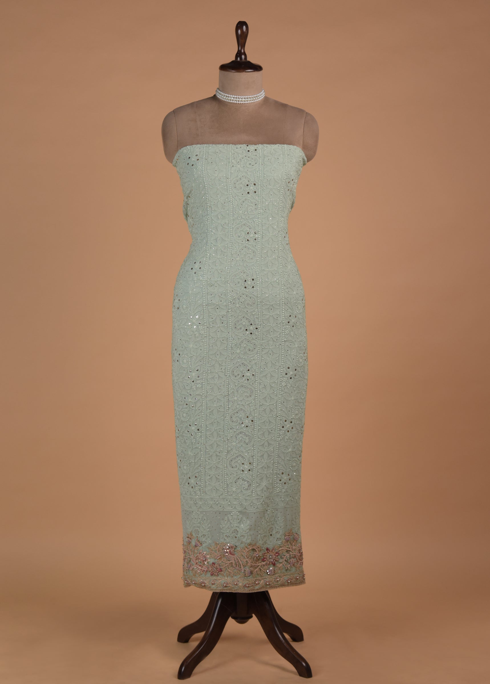 Blue Georgette Dress Material - Image 2 | Greenways Delhi