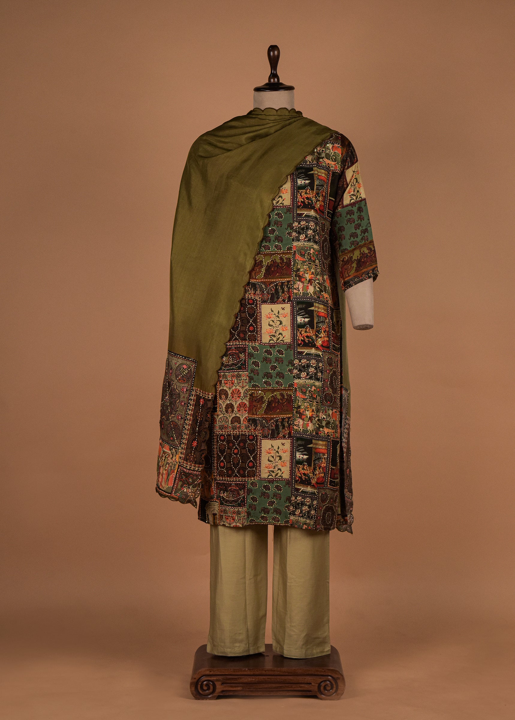 Multicoloured Cotton Straight Set