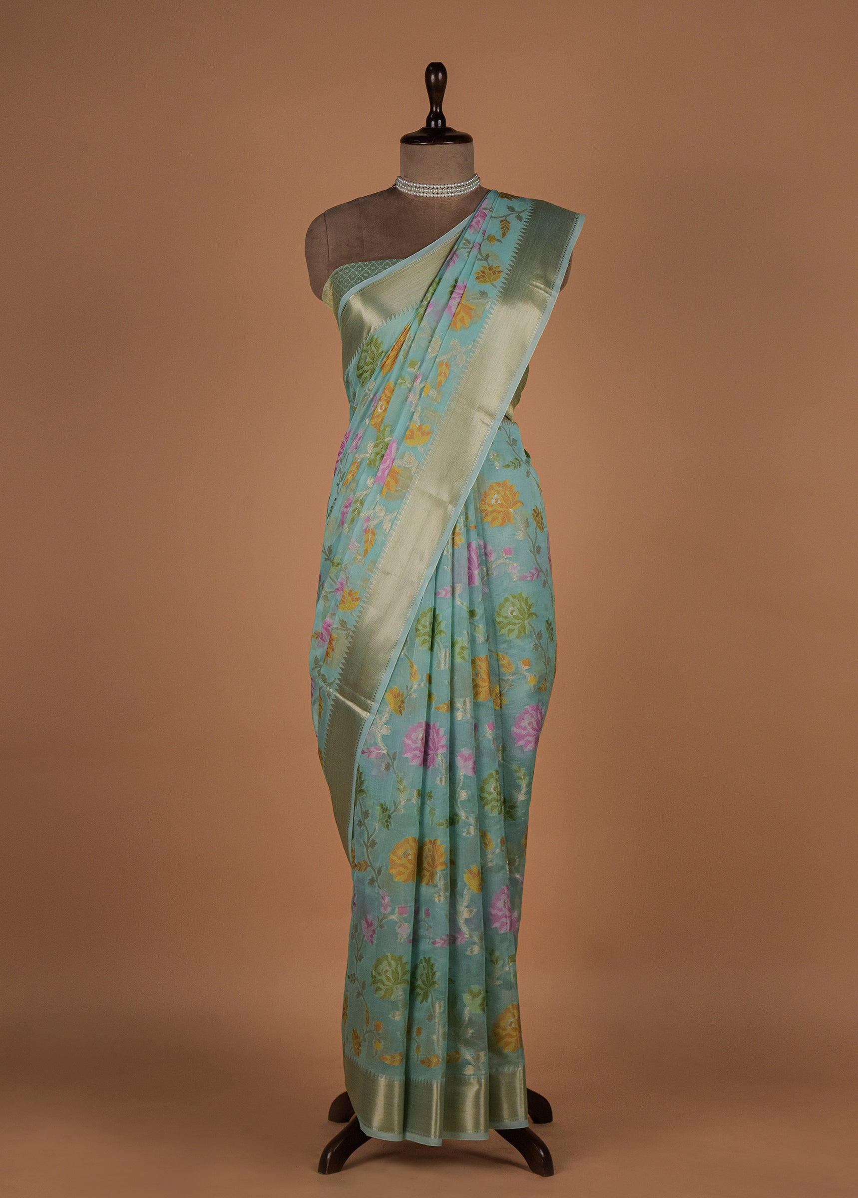 Blue Cotton Saree