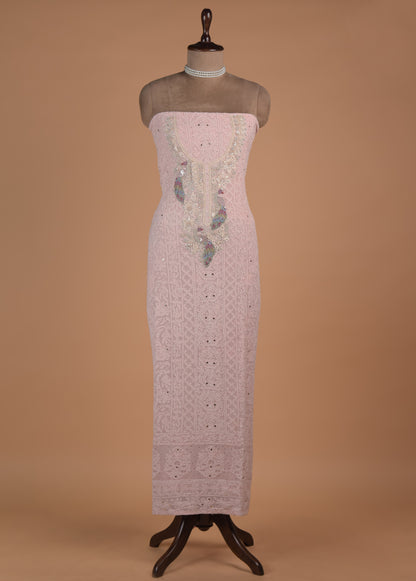 Pink Georgette Dress Material - Image 2 | Greenways Delhi