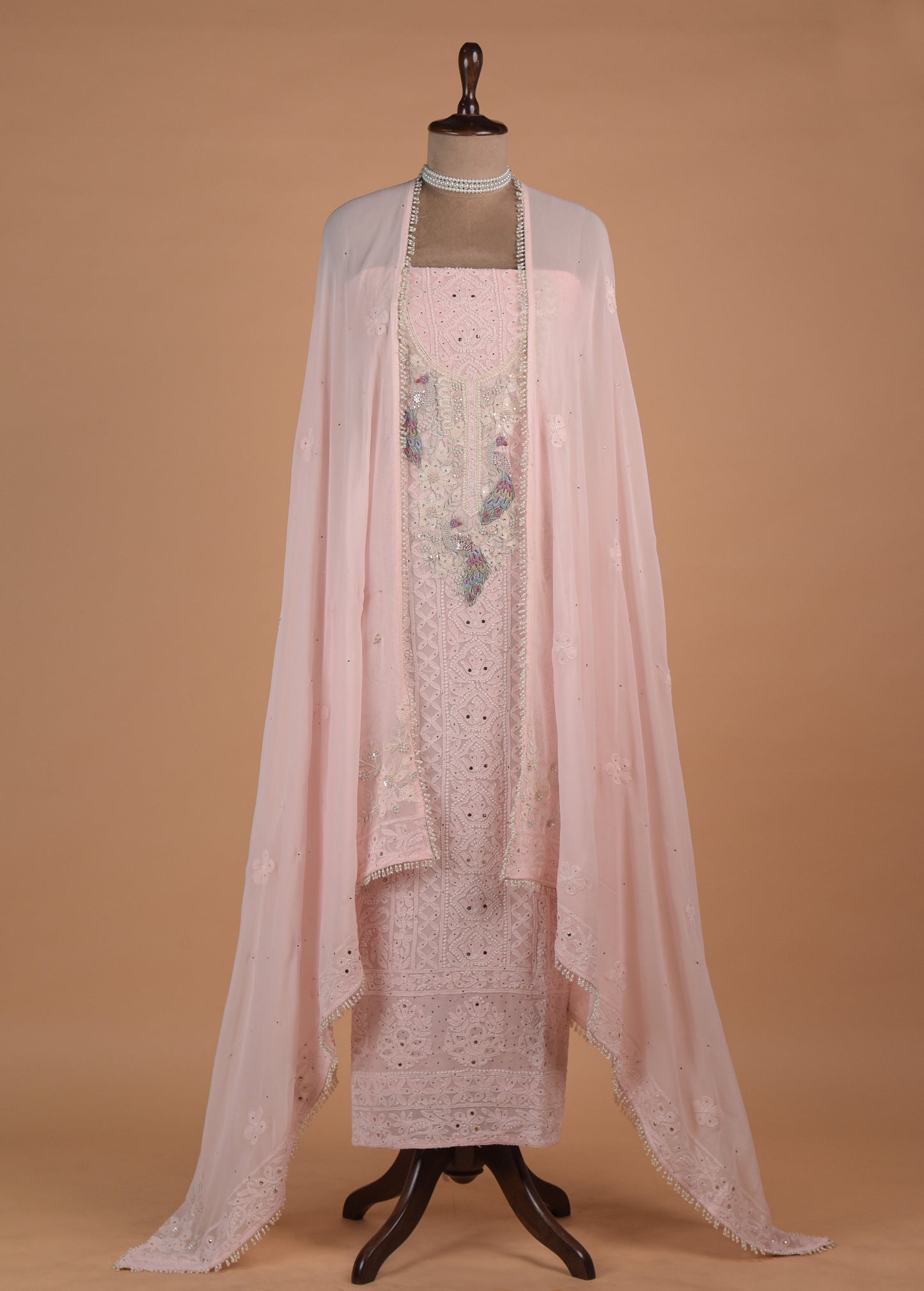 Pink Georgette Dress Material | Greenways Delhi