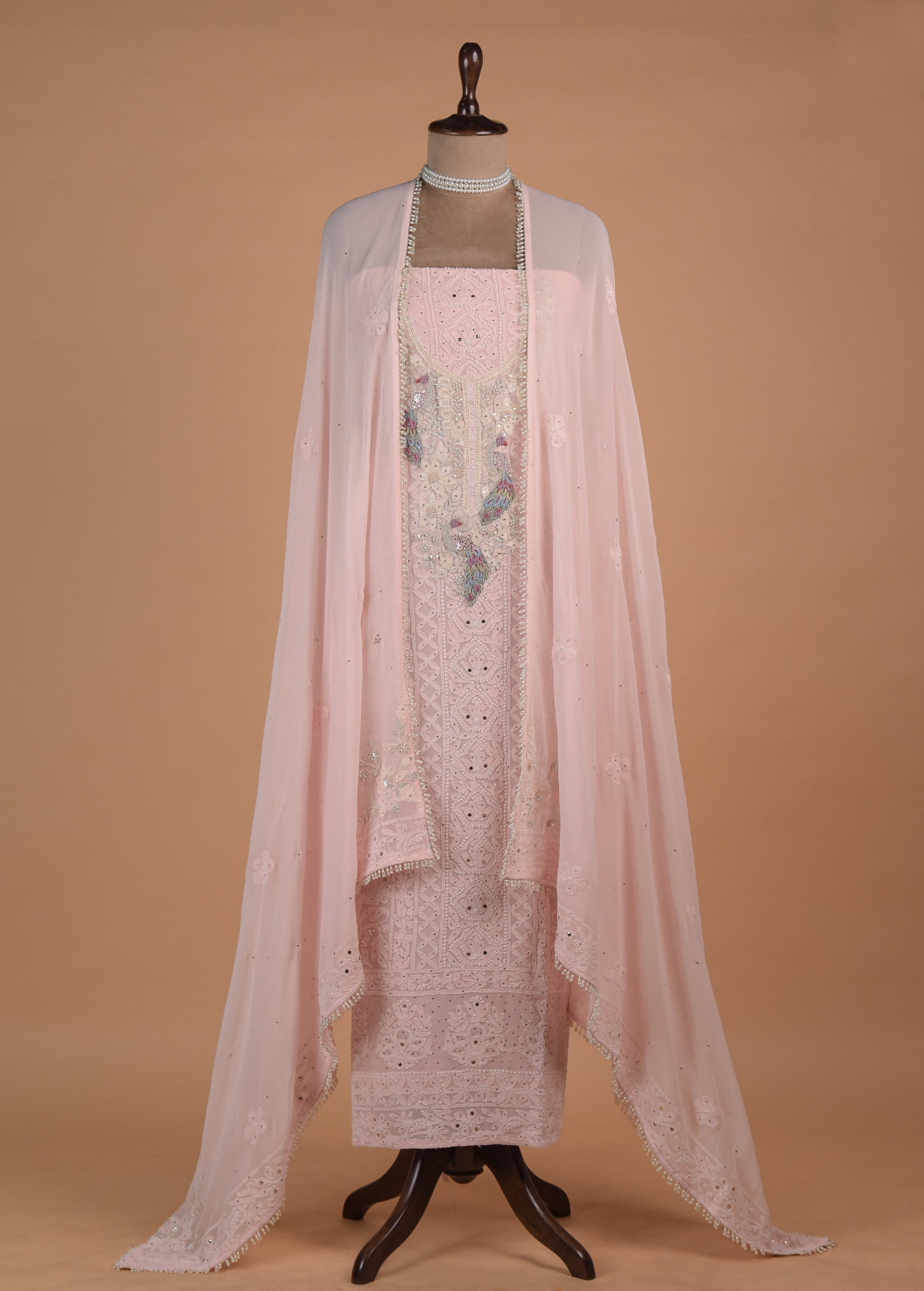Pink Georgette Dress Material | Greenways Delhi