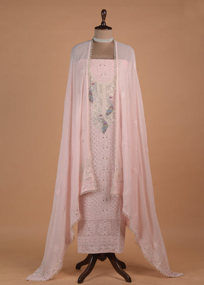 Pink Georgette Dress Material | Greenways Delhi