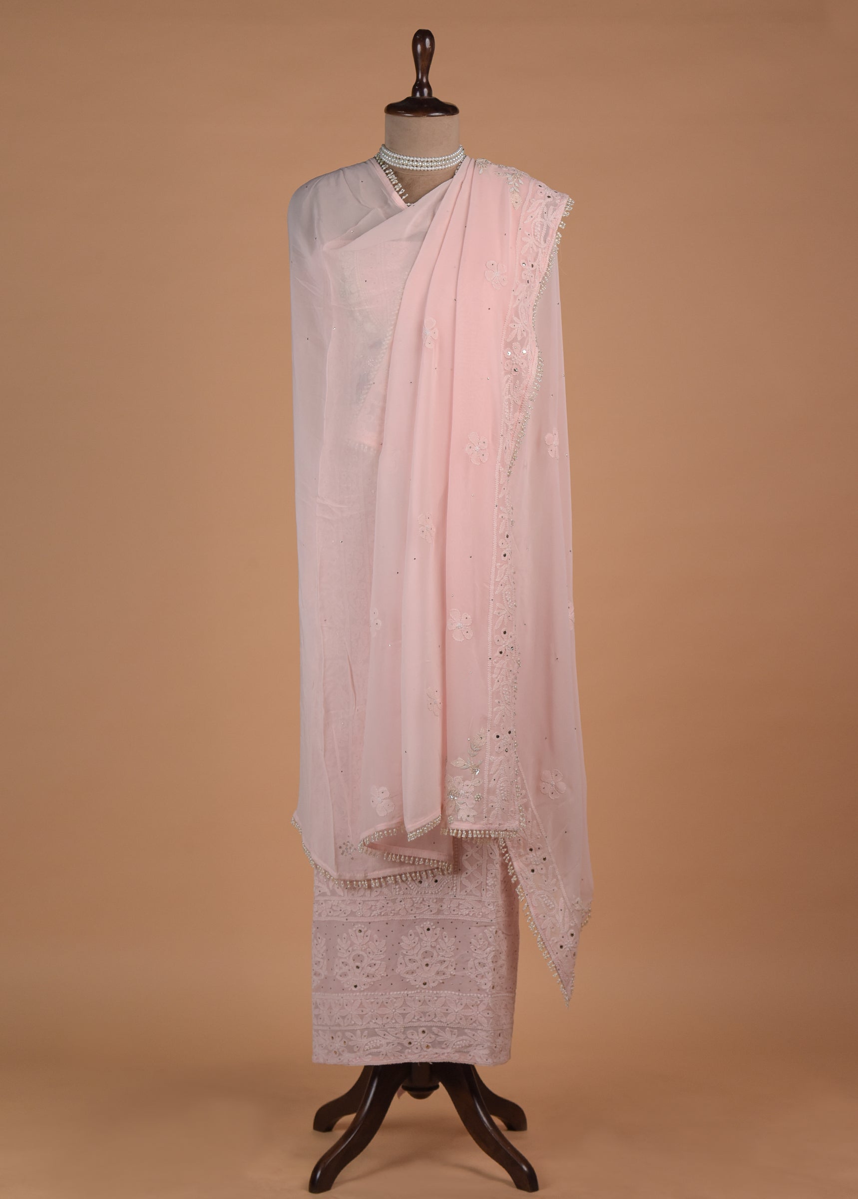 Pink Georgette Dress Material - Image 4 | Greenways Delhi
