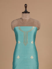 Blue Chanderi Cotton Dress Material