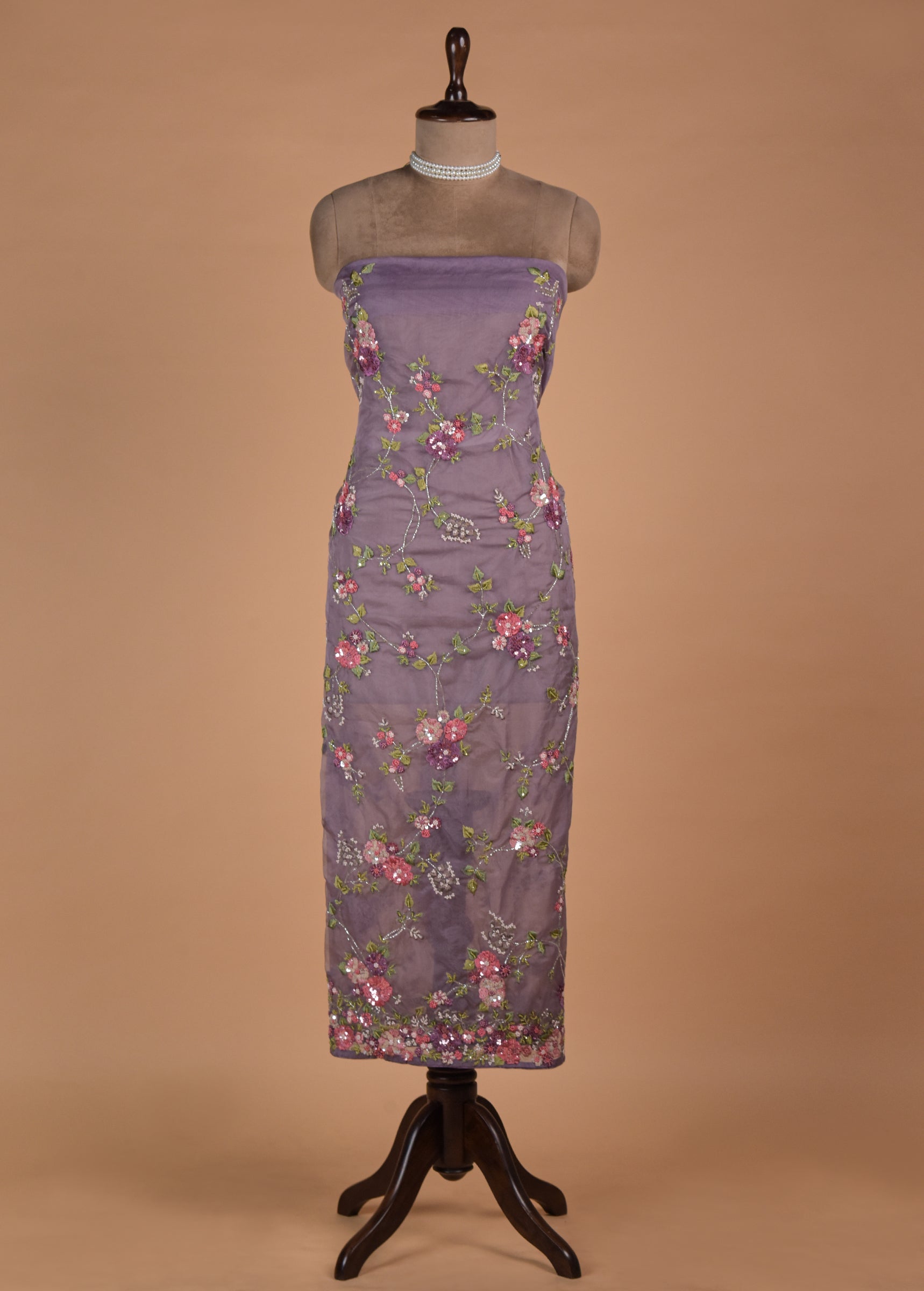 Purple Organza Dress Material - Image 2 | Greenways Delhi