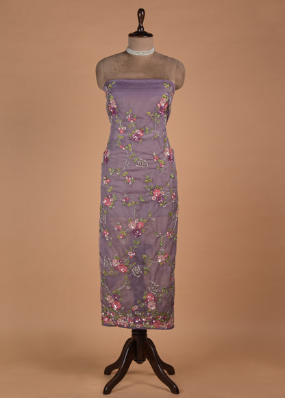 Purple Organza Dress Material - Image 2 | Greenways Delhi