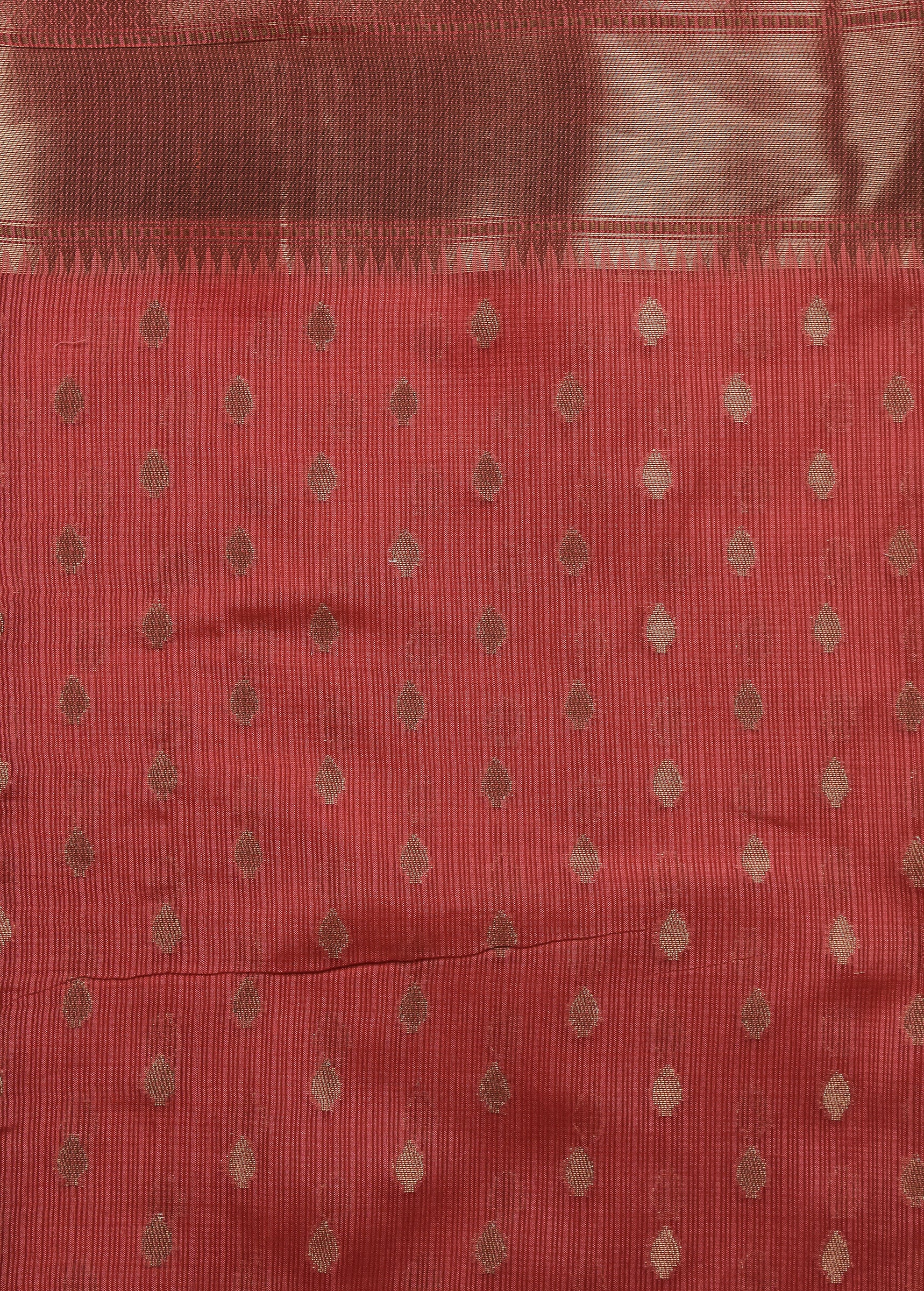 Peach Cotton Saree